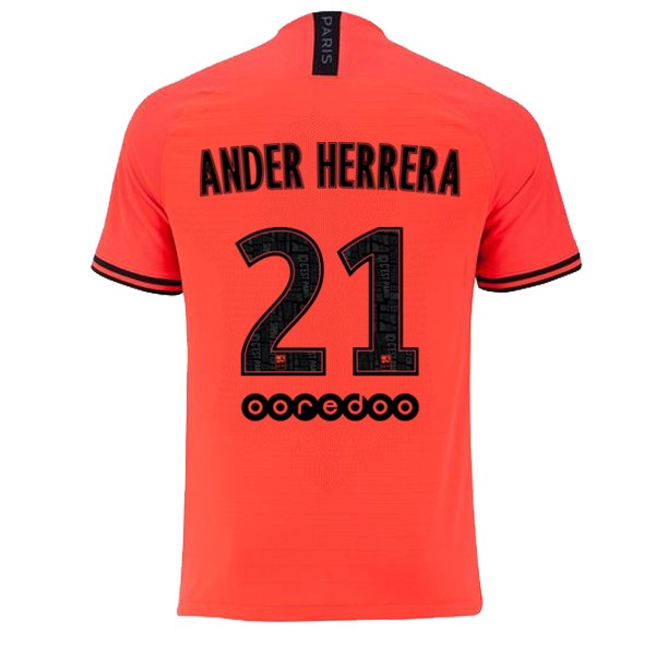 JORDAN Maillot Football Paris Saint Germain NO.21 Ander Herrera Exterieur 2019-20 Orange